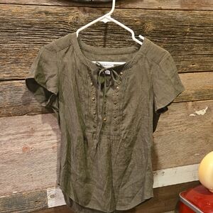 Sonoma Olive Blouse with Front Accents